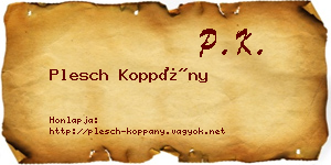 Plesch Koppány névjegykártya